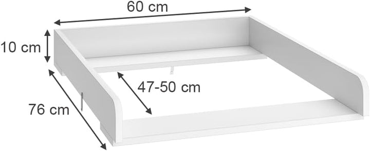 Vicco Wickelaufsatz ''Wicko'', Wickeltischaufsatz, Weiss, 60 x 76 cm 60 cm, 60 cm