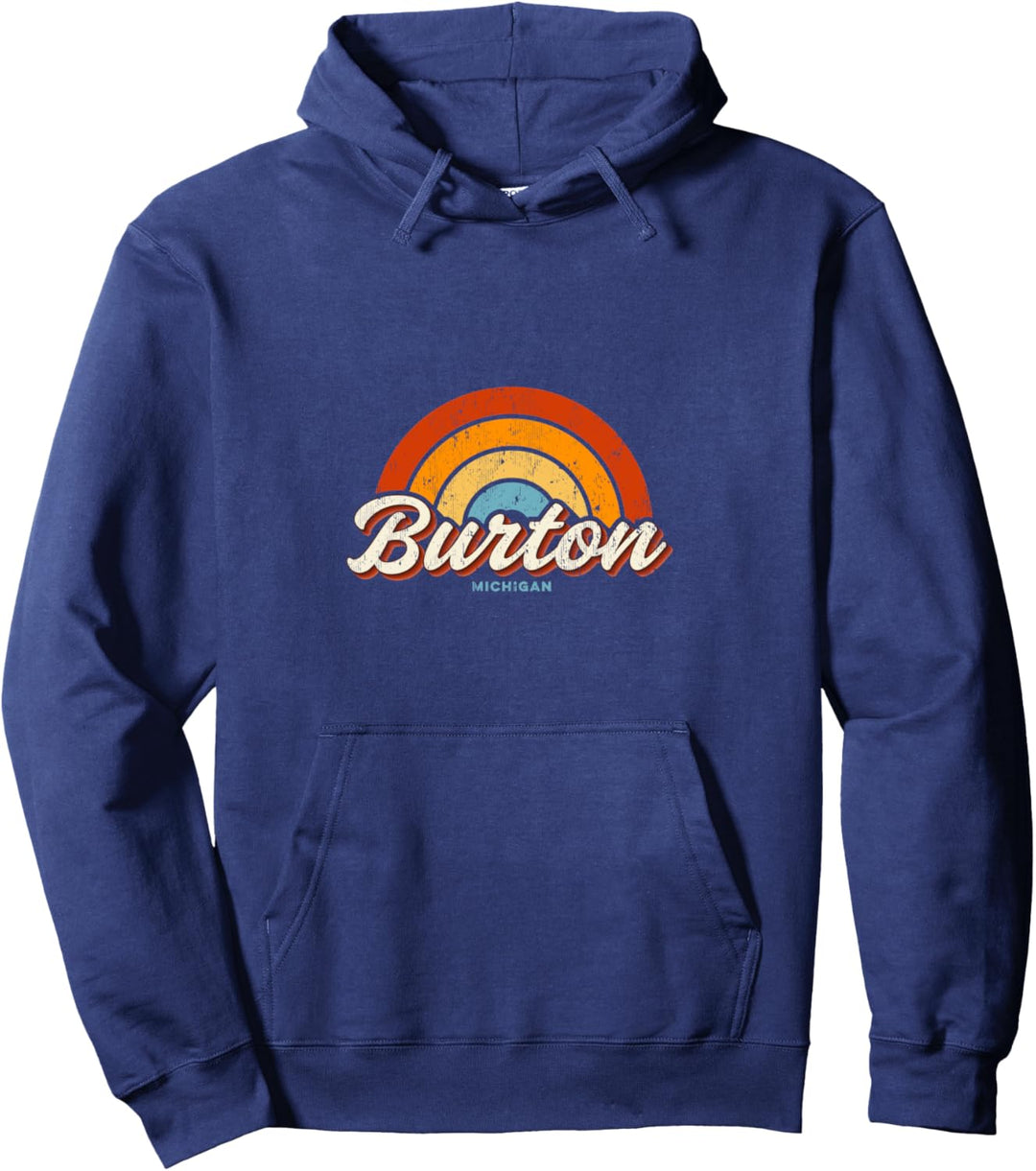 Burton Michigan MI Vintage Rainbow Retro 70er Jahre Pullover Hoodie