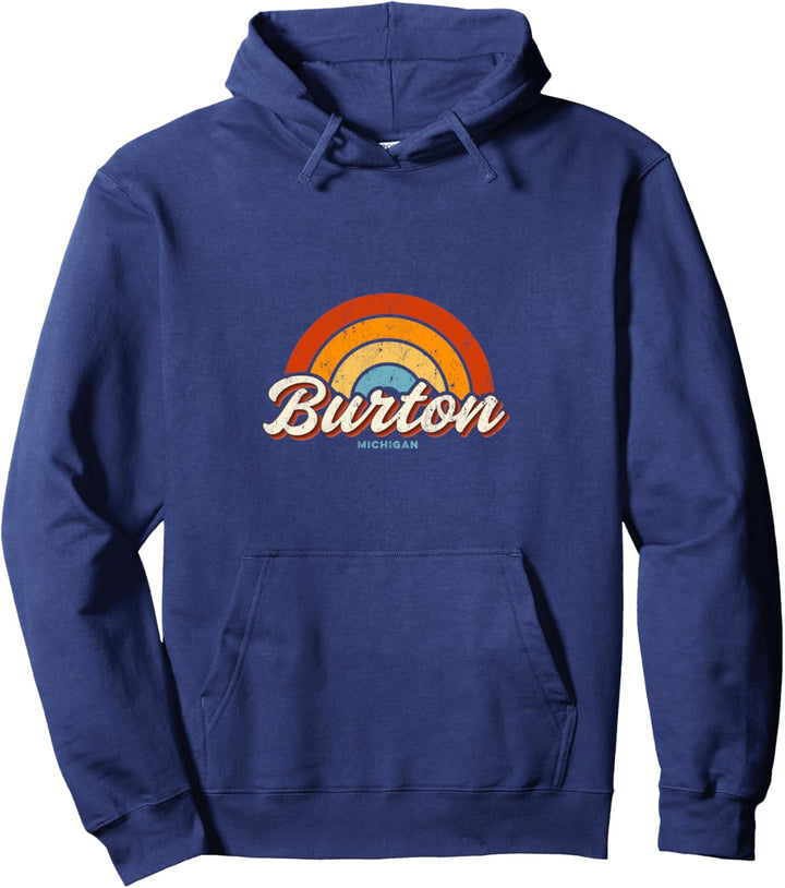 Burton Michigan MI Vintage Rainbow Retro 70er Jahre Pullover Hoodie