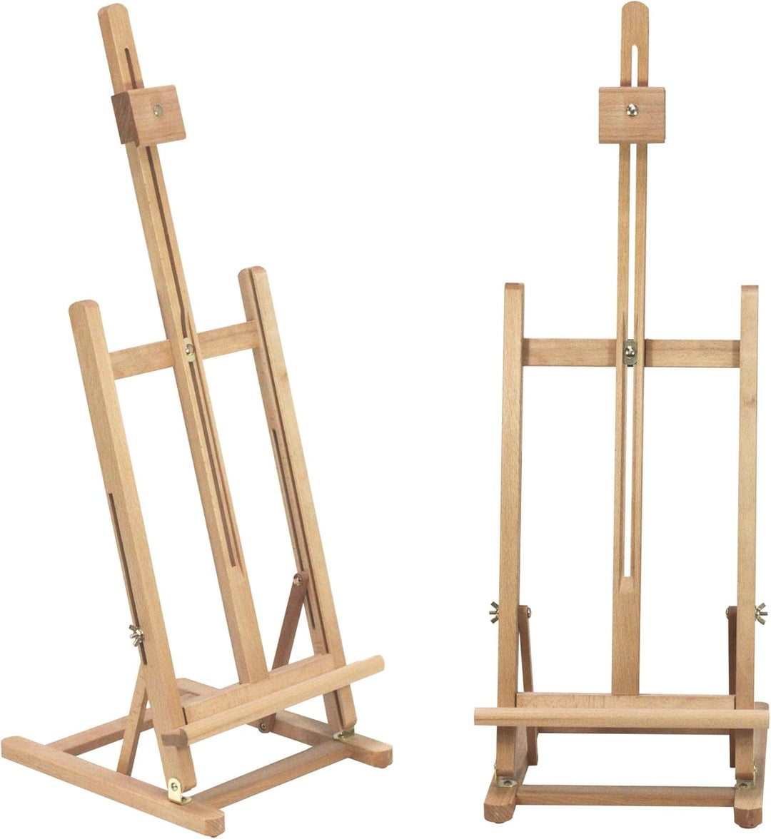 Paintersisters Grosse TISCHSTAFFELEI T-60 aus Buche FSC® für Keilrahmen bis 60 cm, Sitzstaffelei, Wi