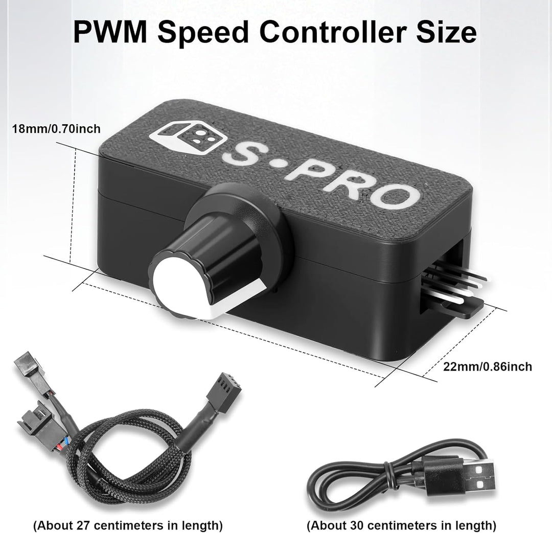 PWM Lüftersteuerung Binghe PWM Geschwindigkeitsregler 4Pin, Drehzahlregler mit 1 zu 2 Adapterkabel,