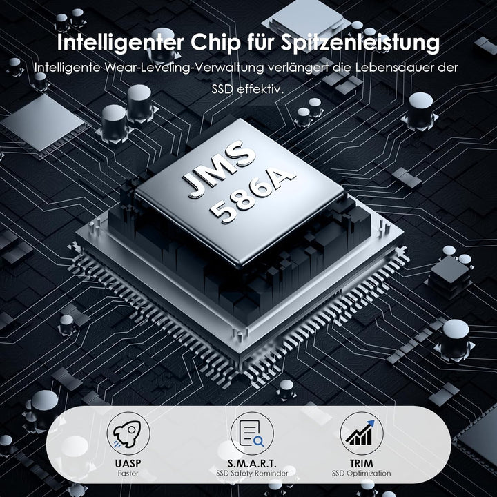 WAVLINK Duales M.2 NVMe SSD Gehäuse, USB3.2 Gen 2x2 20Gbps, PCIe NVMe M Key & B+M Key, Unterstützt U