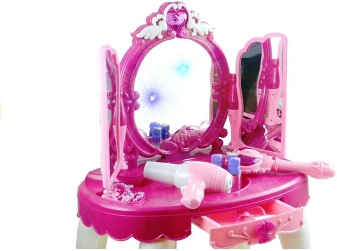 Frisiertisch Schminkkommode Schminktisch Schminkstudio Kinderschminktisch Set mit Spiegel und Hocker