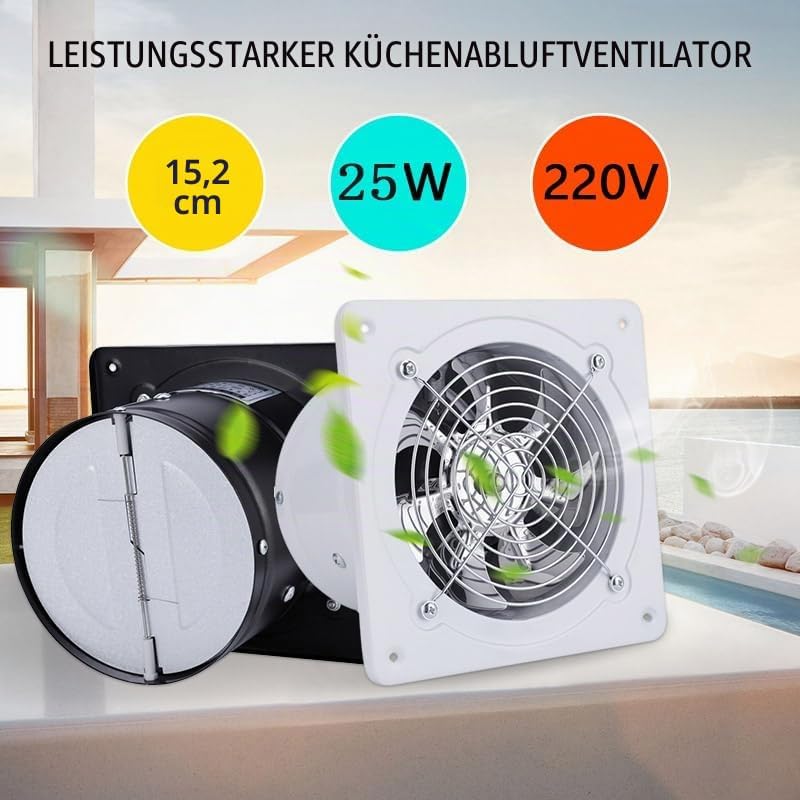 Axialrohrventilator Ø100mm, Abluftventilator Zuluft/Abluft, Rohrlüfter Industrielüfter Rohrlüfter Hi
