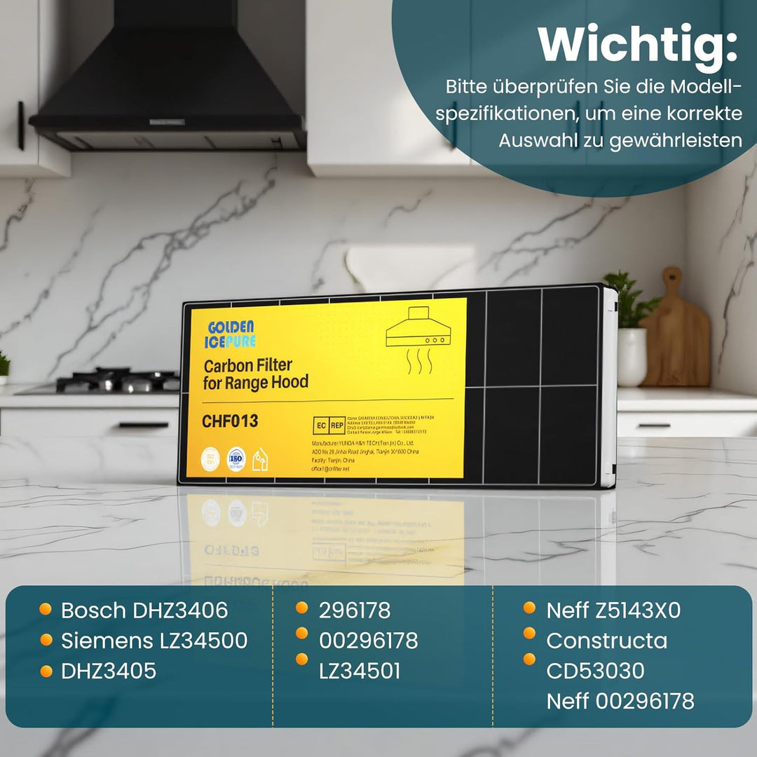 2 Stück Aktivkohlefilter Dunstabzugshaube Ersatz für Bosch DHZ23406, LI23030, Neff 296178, CD53030 v