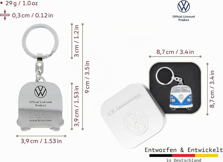 BRISA VW Collection - Volkswagen Emaillierter Metall Schlüssel-Anhänger-Ring Schlüsselbund-Accessoir