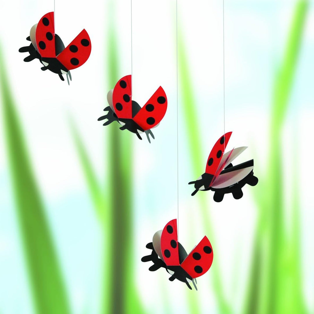 Flensted f30113 Lady Bird Mobile, Stahl, rot/schwarz, 56x37cm