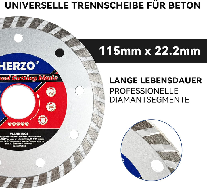 HERZO Winkelschleifer Absaughaube 115mm / 125mm mit Führungsschlit und Trennscheiben