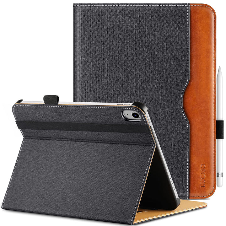 LUCMO Hülle Kompatibel mit iPad 10. Generation 10,9 Zoll 2022,PU Leder Schutzhülle mit Ständer, Kart
