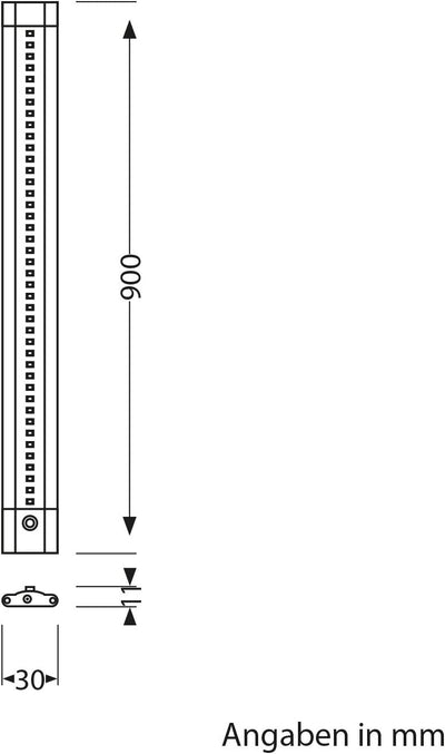 ledscom.de LED Unterbau-Leuchte SIRIS schwarz matt mit Netzteil und Touch-Dimmer, flach, 90cm, 1044l