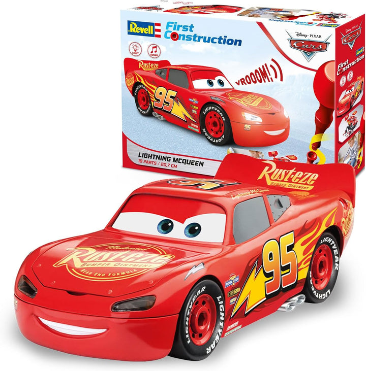 Revell Lightning McQueen Disney Cars Auto mit Licht&Sound, First Construction, Bausatz für Kinder ab