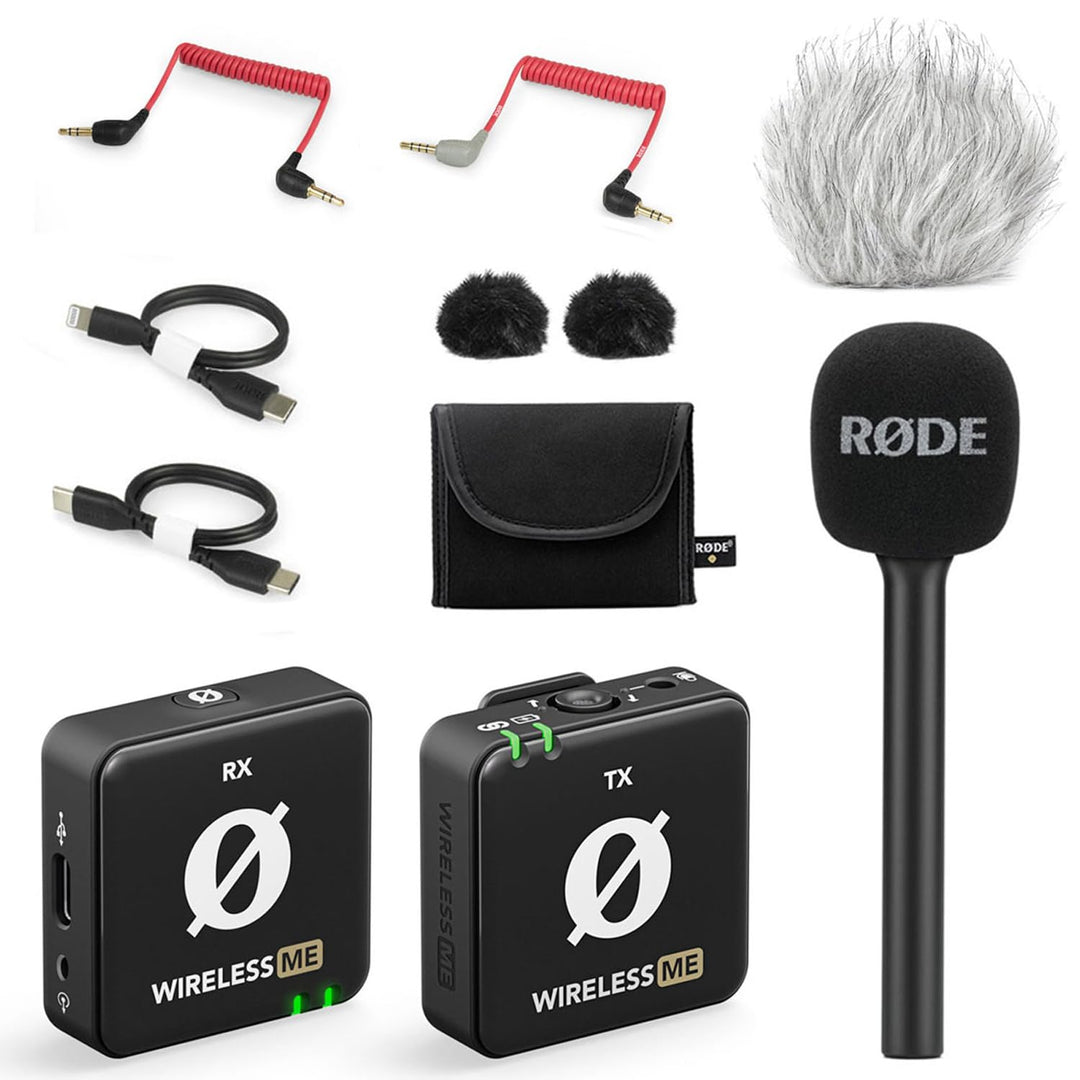 Rode Wireless ME Drahtlos Mikrofon-System + Interview GO Handadapter + keepdrum Windschutz WiME + In