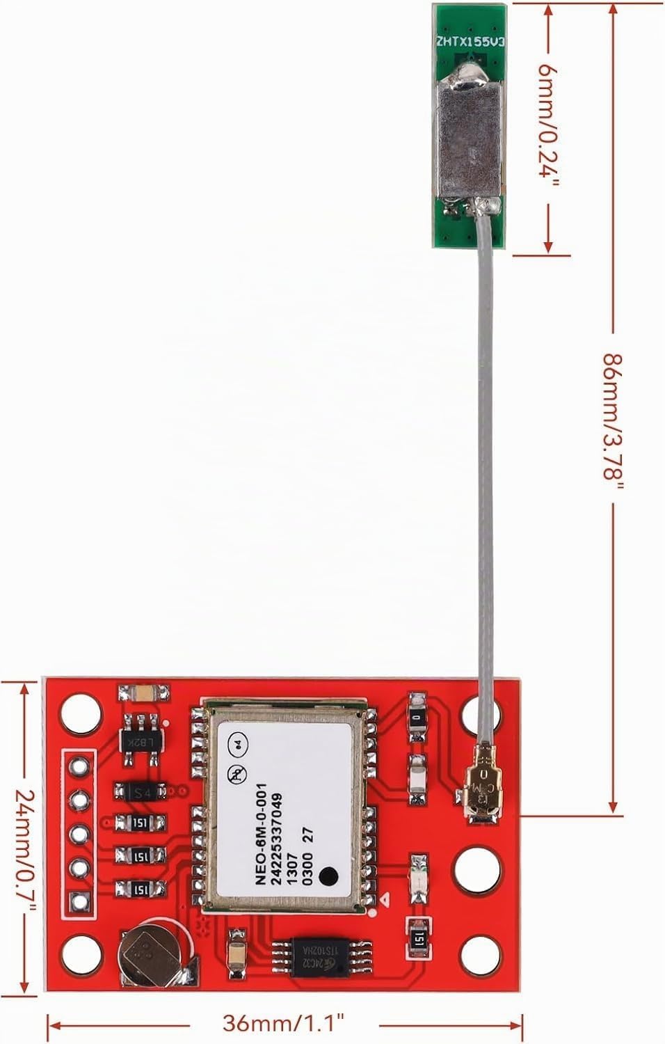 2 Stück GY-NEO6MV2 NEO-6M GPS-Modul Flugsteuerungsmodul unterstützt 3 V-5 V Stromversorgung mit Kera