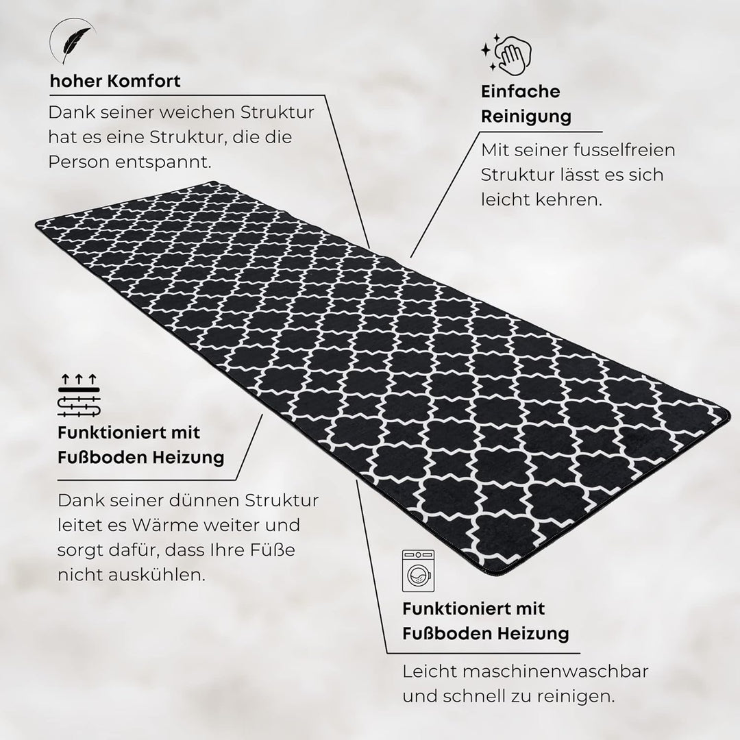 miqna Wohnzimmer Teppich Kurzflor Moderne geometrische rutschfeste Boden Flur Teppich Gel Läufer sch