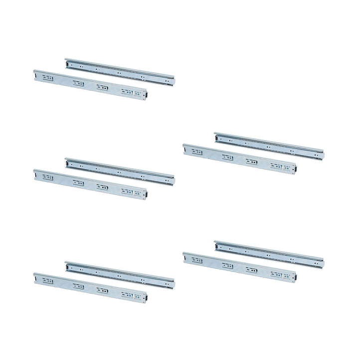 Emuca 3043505 Set Schubladenführungen, vollauszug mit Rollen 45 x 450 mm, Lot von 5, Verzinktem, 450