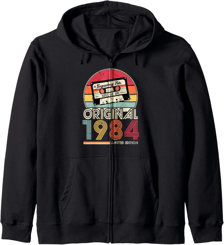 1984 Jahrgang Geburtstag Retro Vintage Herren Damen Geschenk Kapuzenjacke
