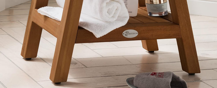 Destiny SPA & Living Badezimmerhocker Japan mit Zwischenboden Hocker Teak Japan