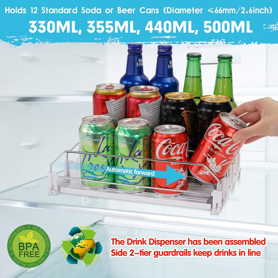 BingoHive Automatisch Kühlschrank Dosen Organizer Kühlschrank Organizer Dosen Dosenhalter Kühlschran