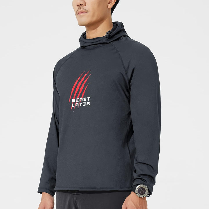 HUGE SPORTS Winter Hoodie Herren Kapuzenpullover mit Fleece Innenseite für Wintersport S Dunkelgrau,
