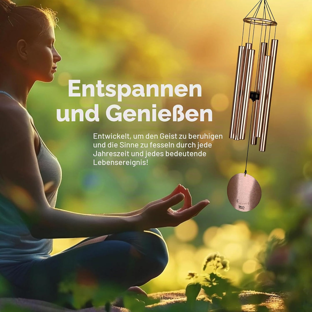 Nature's Melody Aureole Tunes Windspiel – Outdoor-Windspiel mit 6 Röhren, in B-Pentatonik gestimmt,