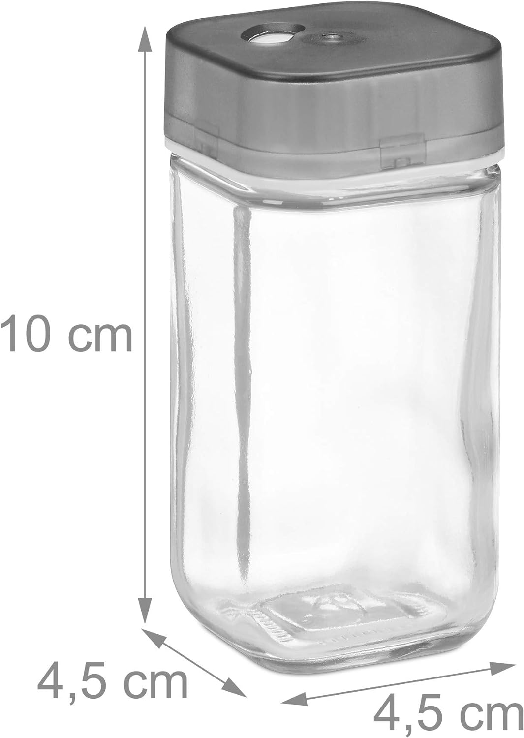 Relaxdays Gewürzregal mit 18 Gewürzstreuern, Bambus, Glas, Küchenorganizer Gewürze, stehend, HBT 18