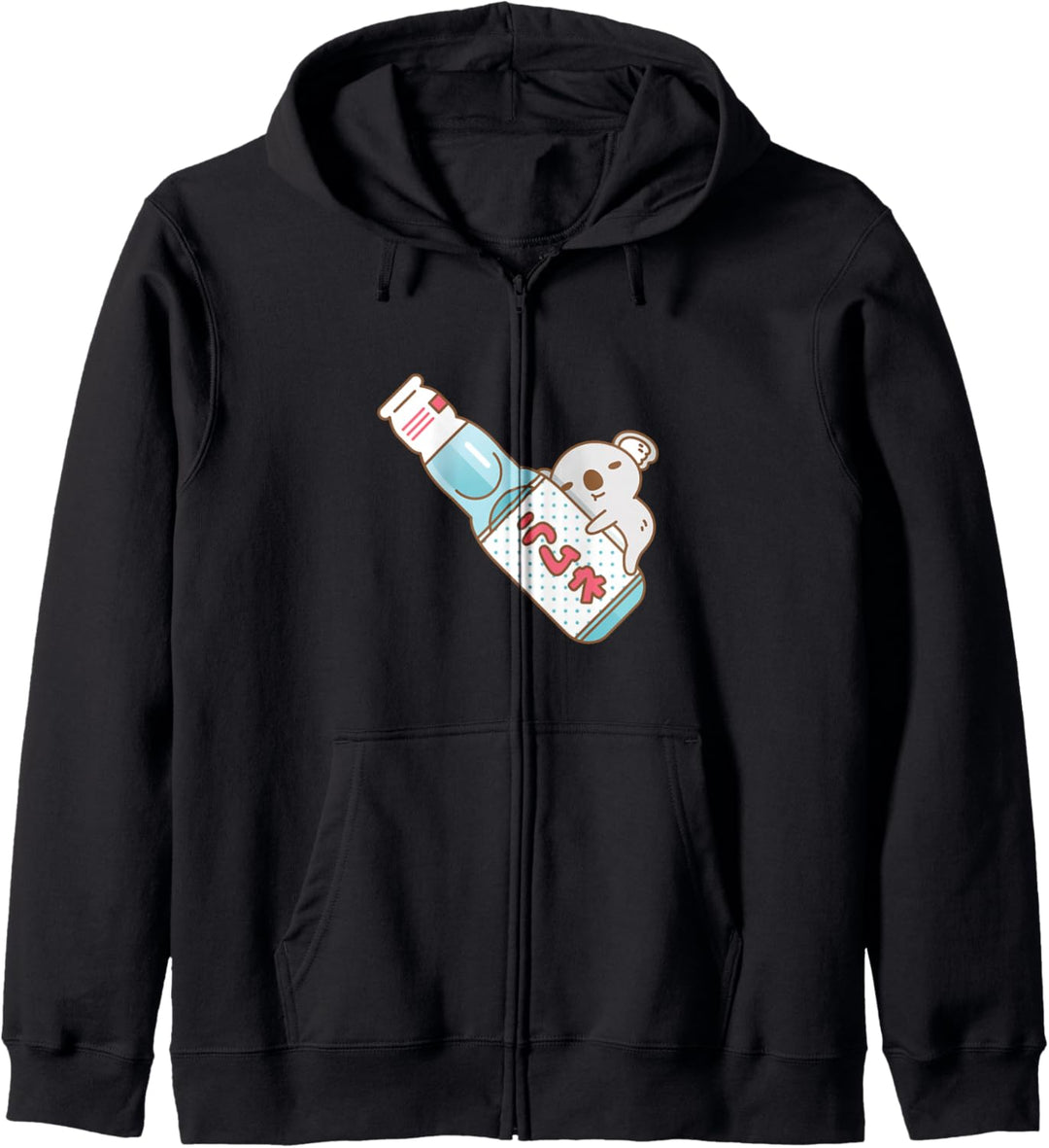 Baby Koala with Ramune japanese soda in Blue Kapuzenjacke
