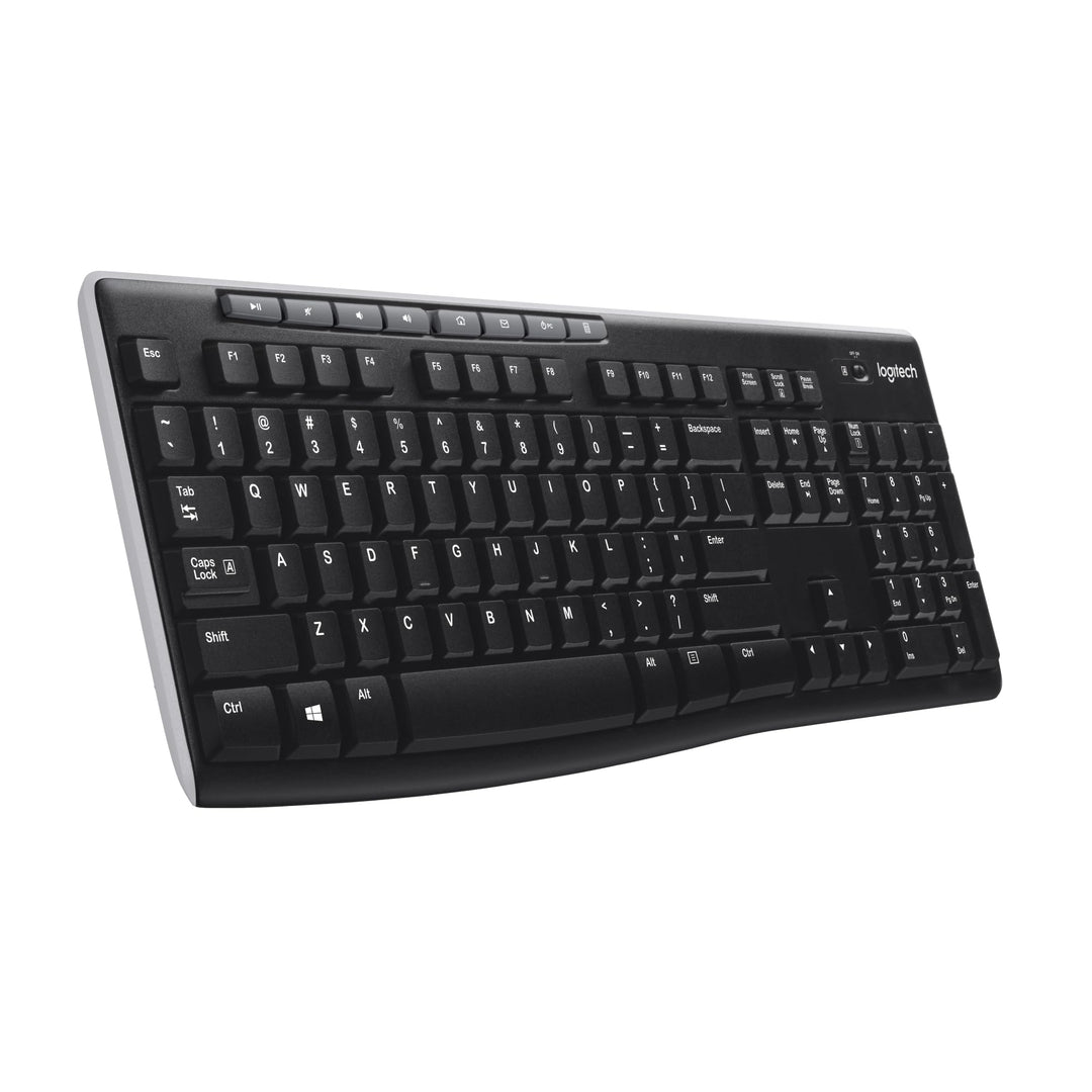 Logitech K270 Kabellose Tastatur für Windows, 2,4 GHz kabellos, Standardgrösse, Nummernblock, 8 Sond