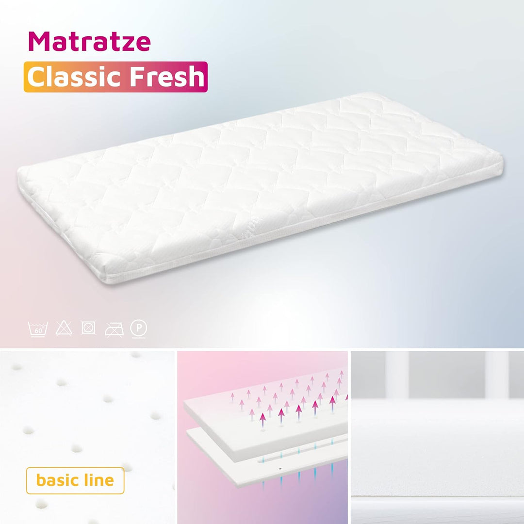 babybay Beistellbett Matratze Classic Fresh passend für Modell Midi und Mini, 1 Stück (1er Pack