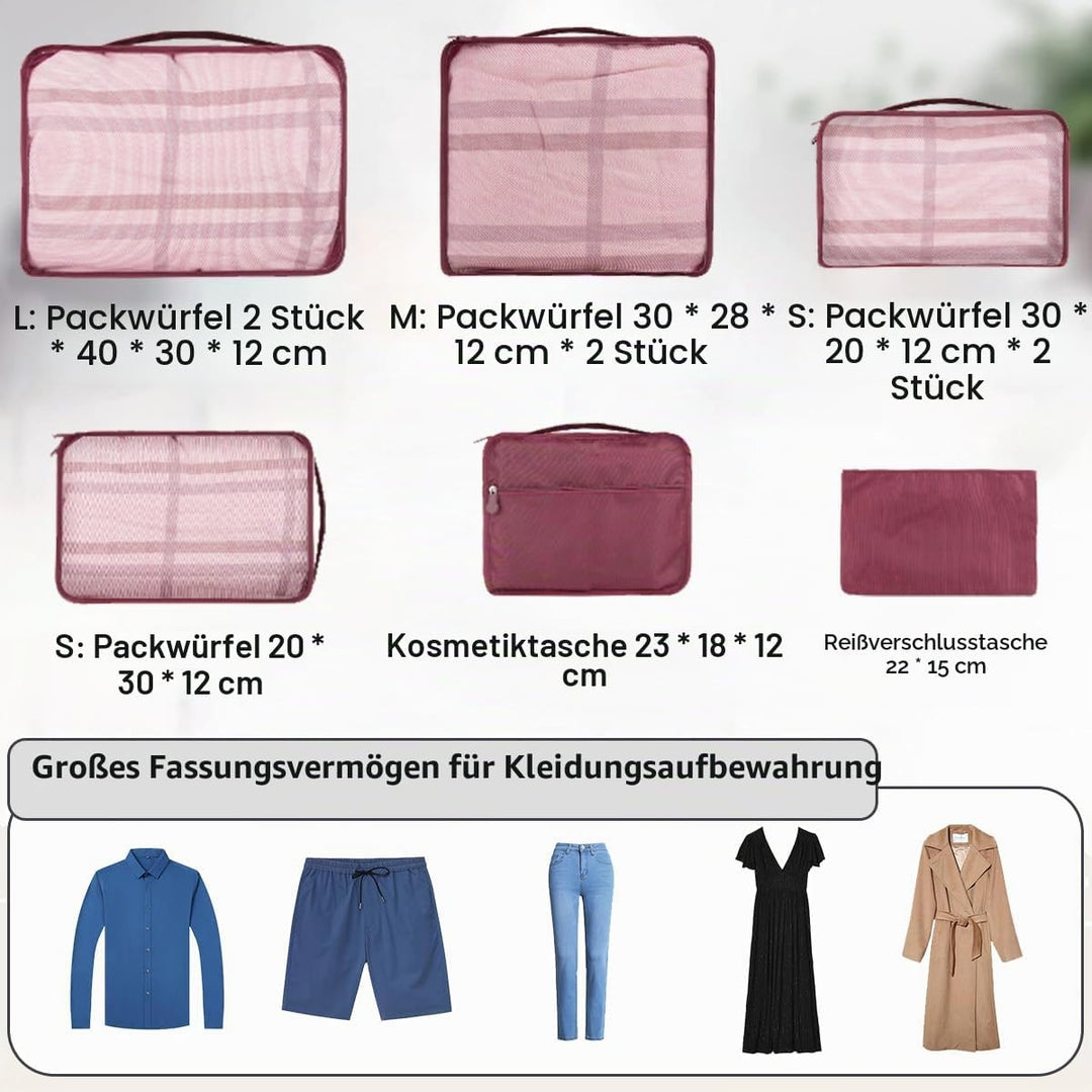 Packing Cubes 12-teilig, Grosse Koffer Organizer &amp; Packtaschen für Koffer zum Gepäckpacken, Familien
