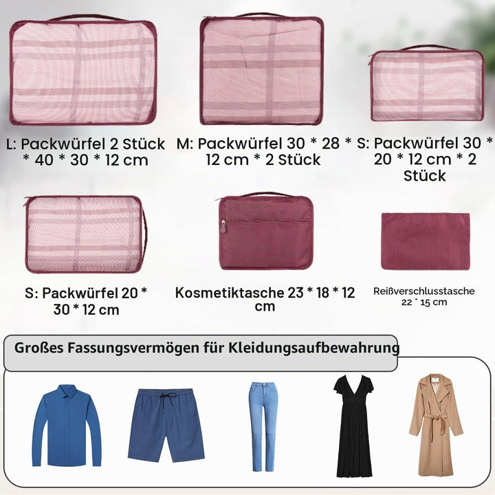 Packing Cubes 12-teilig, Grosse Koffer Organizer &amp; Packtaschen für Koffer zum Gepäckpacken, Familien