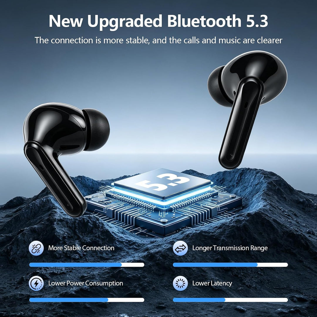 Bluetooth Kopfhörer, In Ear Kopfhörer Kabellos Bluetooth 5.3 mit 4 ENC Noise Cancelling Mic, 72H Spi