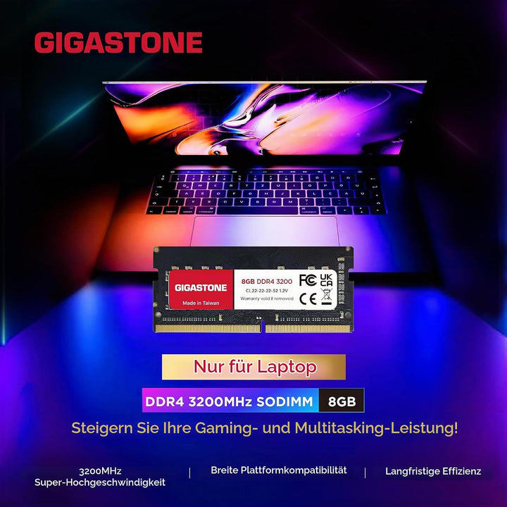【DDR4 RAM】 GIGASTONE 16GB Kit (2x8GB) DDR4 3200MHz (2933MHz or 2666MHz) PC4-25600(PC4-23400/21300) C