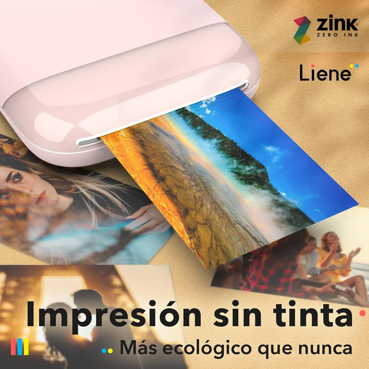 Liene Zink Fotopapier 2x3''(50 Stück), kompatibel mit Liene Mini Fotodrucker, 50x76mm Premium Fotopa