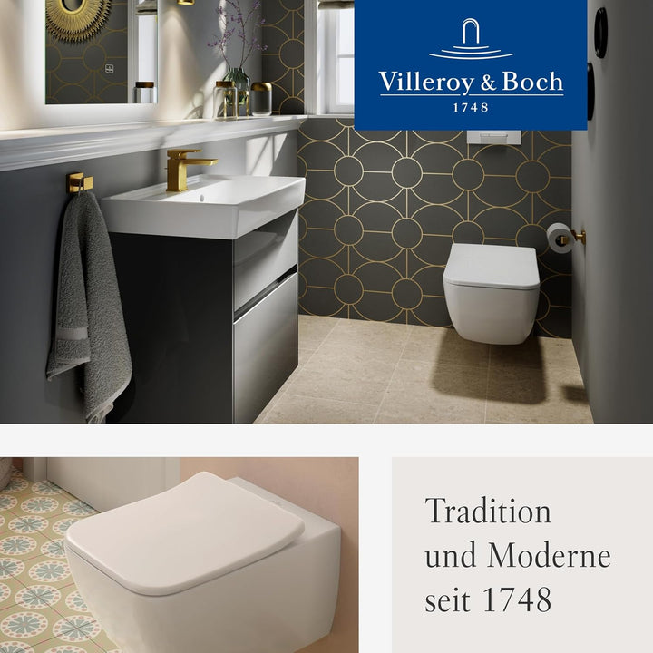 Villeroy & Boch Venticello WC-Sitz SlimSeat - Toilettendeckel mit Absenkautomatik - Abnehmbarer, bru