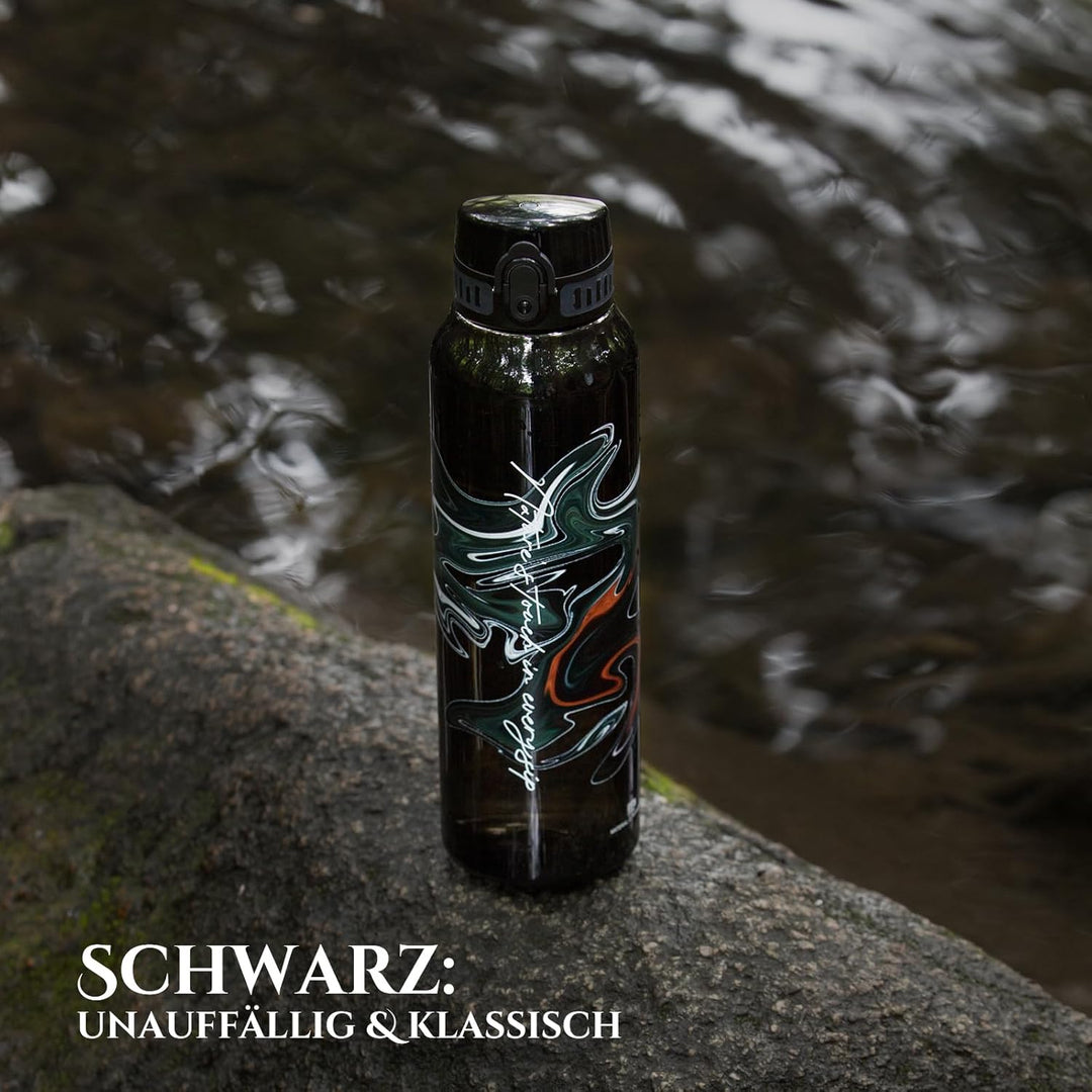 UZSPACE Trinkflasche Sport 1L, Tritan Bpa-Frei Trinkflasche Auslaufsicher mit Einhandbedienung, Kohl
