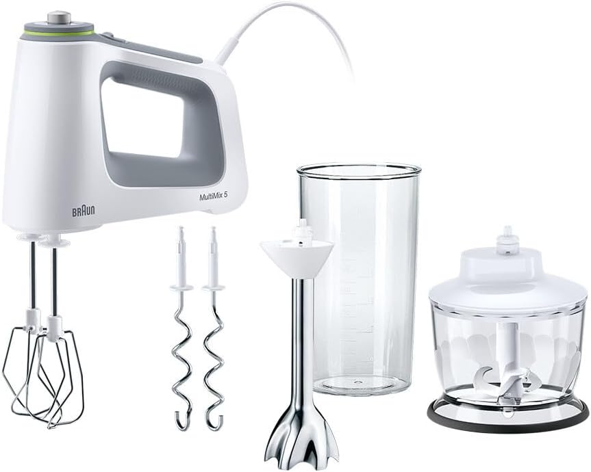 Braun MultiMix 5 HM 5137 Handmixer - Handrührgerät mit stufenloser Geschwindigkeitsregelung, 750 Wat