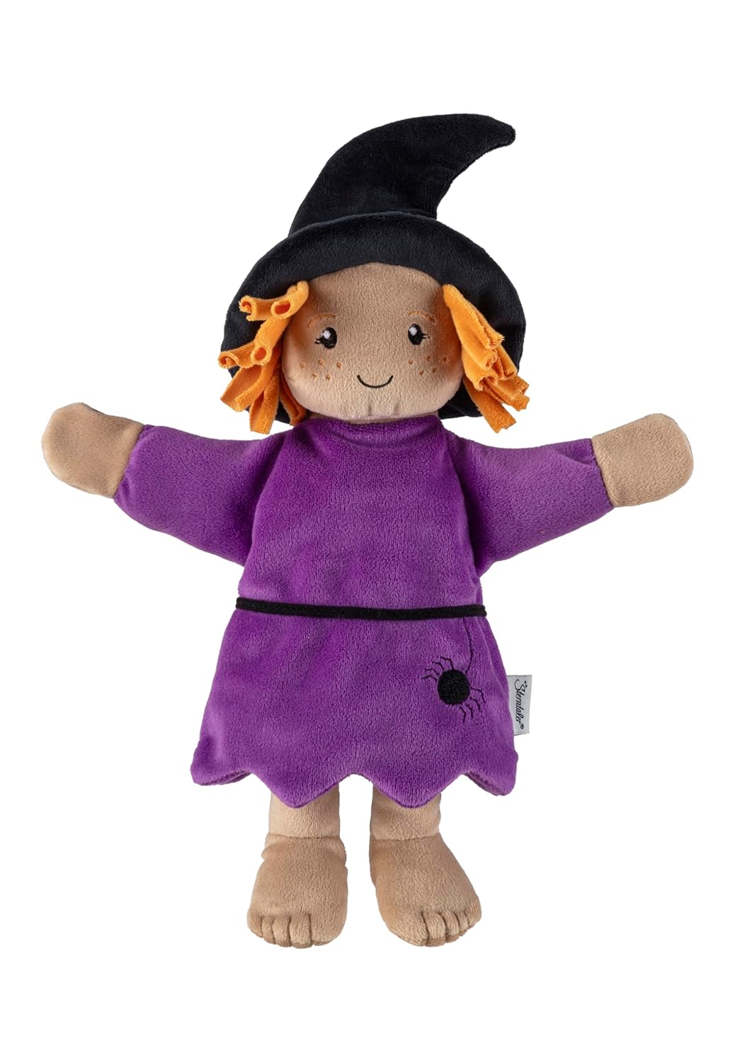 Handpuppe Hexe, weiches Spielzeug für Kasperle Theater, zum Geschichten erzählen und erstes Rollensp
