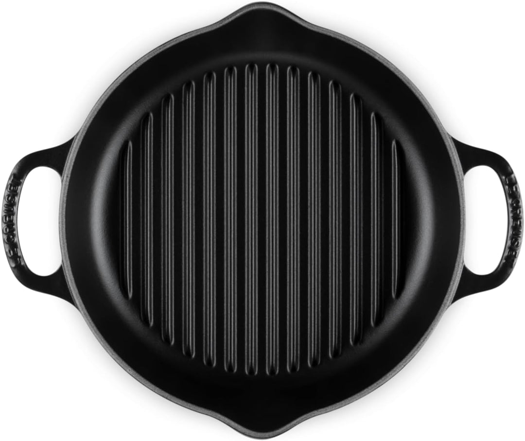 Le Creuset Signature Hohe runde Grillpfanne aus Gusseisen, für alle Herdarten und Backöfen, 25 cm, S