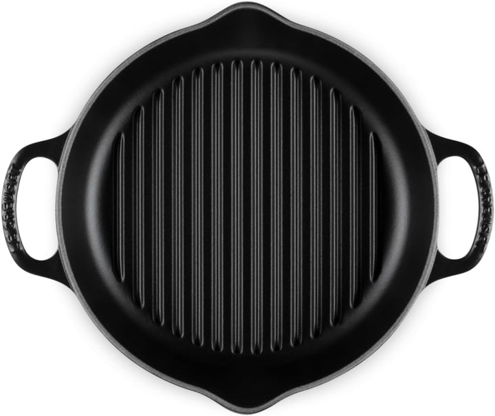 Le Creuset Signature Hohe runde Grillpfanne aus Gusseisen, für alle Herdarten und Backöfen, 25 cm, S