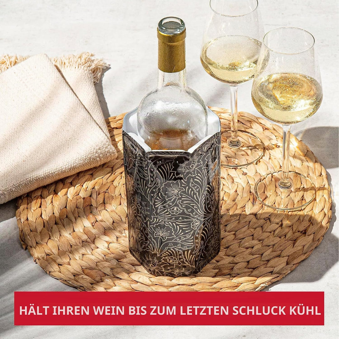 Vacu Vin Flexibler Weinkühler - Wiederverwendbar - Königliches Gold - Flaschenkühler Manschette für
