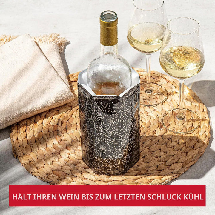 Vacu Vin Flexibler Weinkühler - Wiederverwendbar - Königliches Gold - Flaschenkühler Manschette für
