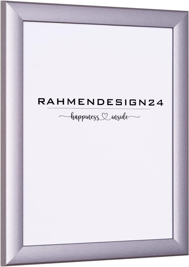 Rahmendesign24 Bilderrahmen Fiona 50x70 (POSTERFORMAT) Alu gebürstet Fotorahmen, Wechselrahmen, Post