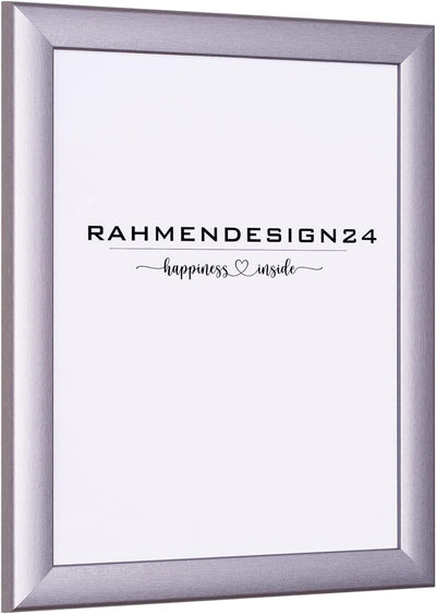 Rahmendesign24 Bilderrahmen Fiona 50x70 (POSTERFORMAT) Alu gebürstet Fotorahmen, Wechselrahmen, Post