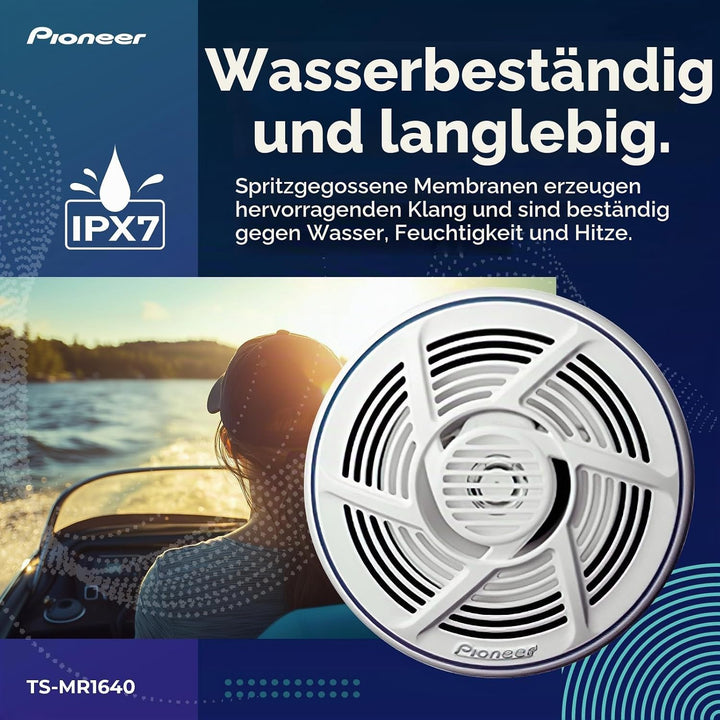 Pioneer TS-MR 1640 16 cm 2-Weg-Koaxial Lautsprecher salzwasserfest 160 W weiss