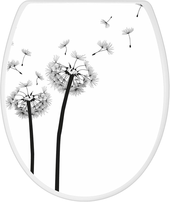 banjado Toilettendeckel mit Absenkautomatik 44,5x37cm - Soft Close Toilettensitz - WC Sitz mit Absen