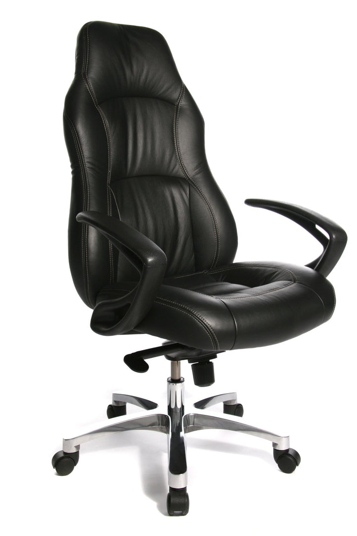 Topstar RS90F AD0 RS1 Komfort Chefsessel, Bezug Leder, schwarz, 123 x 65 x 50, Schwarz