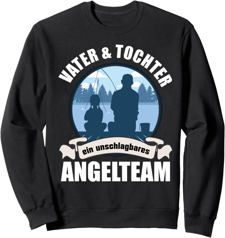 Vater Tochter Angelteam Angeln Mädchen Sweatshirt