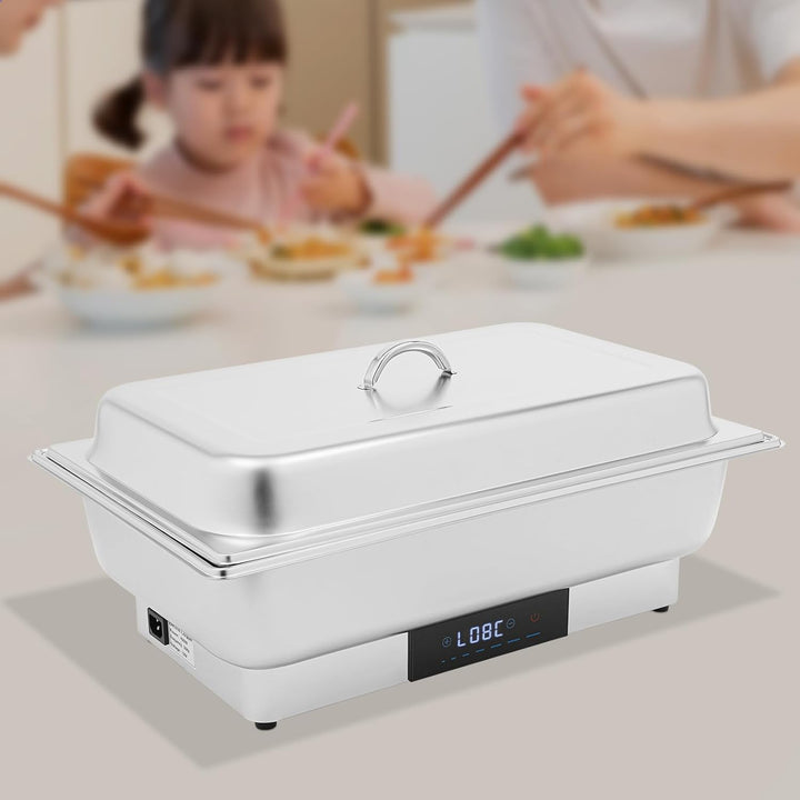 Speisenwärmer Buffetwärmer 9L, Warmhalteplatte Edelstahl Warmhaltebehälter Essen 600W Elektrischer C