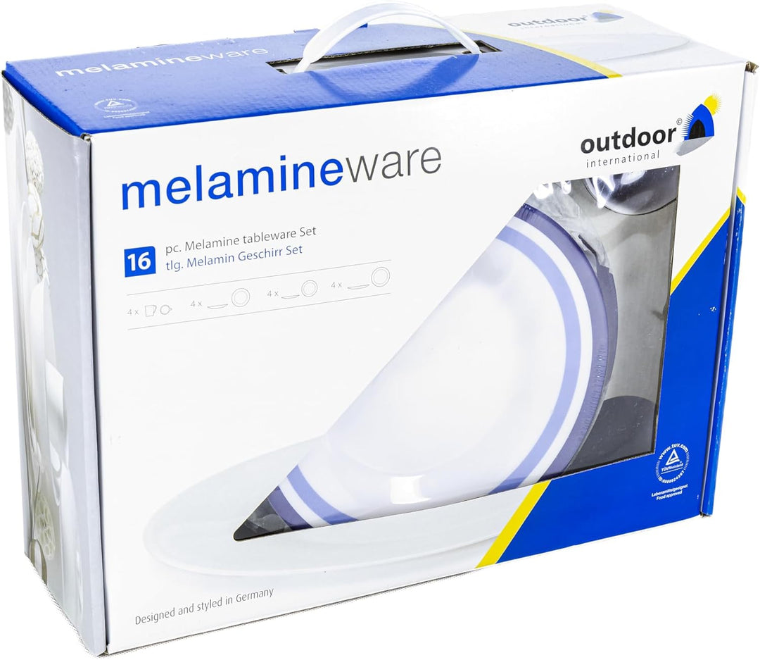 Melamin Camping Geschirr Set 16 tlg. Essgeschirr Teller Tasse Campfrei