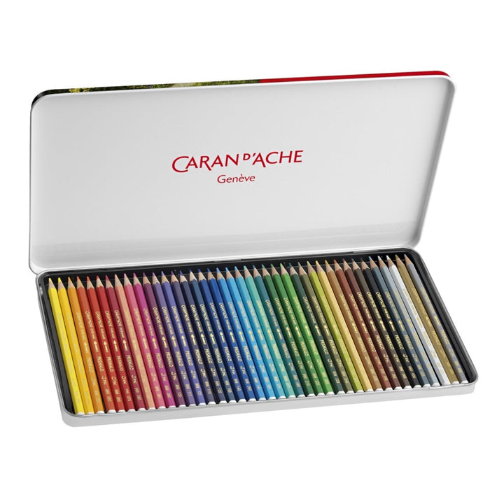 Caran d'Ache 999340 - PRISMALO Aquarelle Buntstifte in Metallbox, 1 stück (40er Pack)
